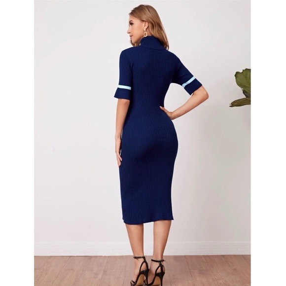 Turtleneck knit sweater dress - Picture 4 of 5